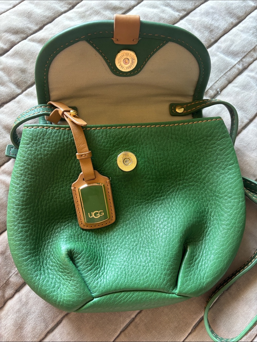 Ugg Green Leather Crossbody Bag - Picture 2 of 5